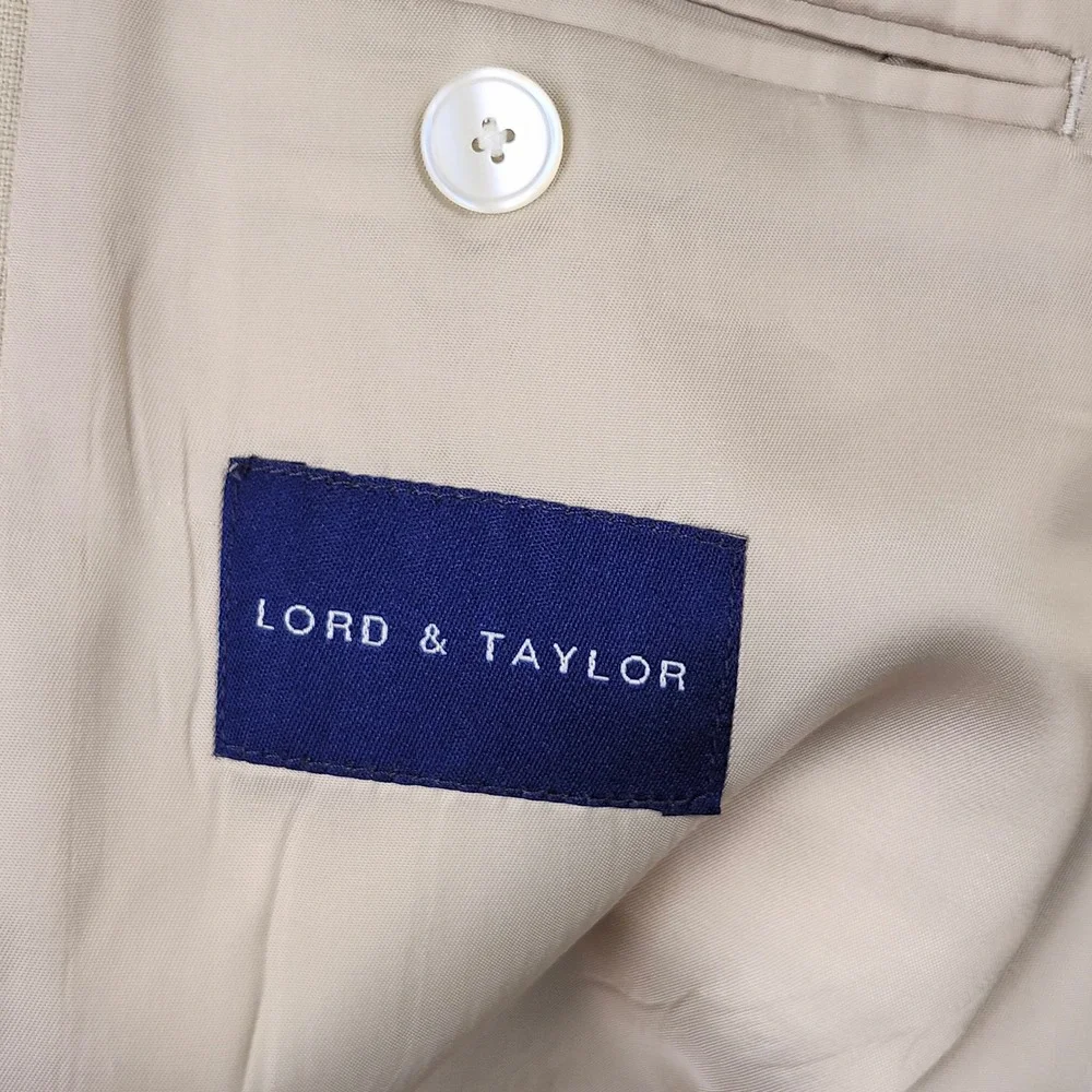 Lauren Ralph Lauren Blazer Sport Coat Jacket Mens 44R Beige Linen Two Button